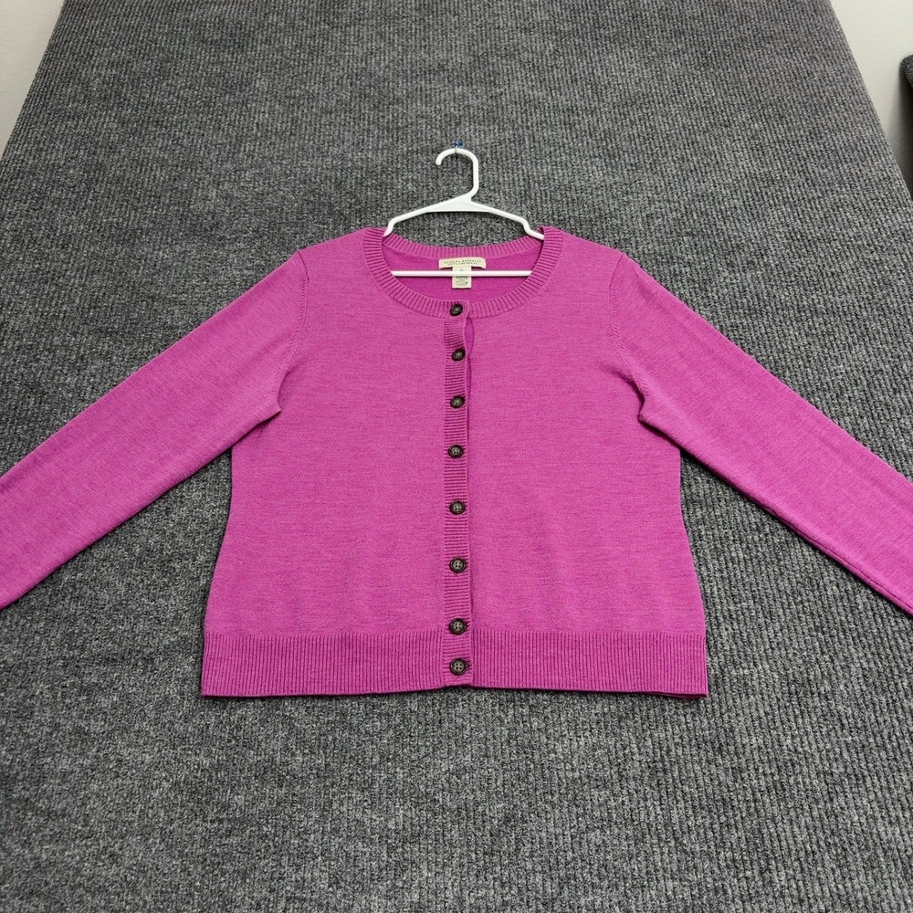 Banana Republic Cardigan Womens XL Pink Merino Wool Button Front Classic Casual